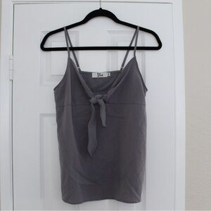 Stylish Gray Tank Top with Tie-Front